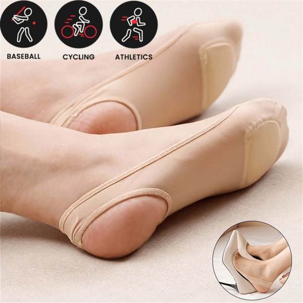 Sports Outdoor 4 Pairs Half Palm Slingback Socks, Comfy Hollow Out Invisible Suspender Socks, Women's Socks