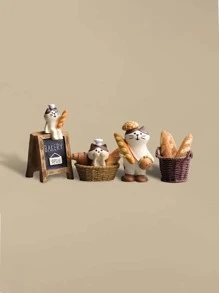 Presente de Natal, Pequeno Presente do Dia dos Namorados, Enfeite de Árvore de Natal com Gato Japonês, Decoração de Cena em Miniatura, Decoração de Casa de Natal de Mesa, Ornamento de Pão Feito à Mão DIY, Decoração de Bolo, Decoração de Café