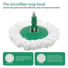 Spin Mop And Bucket With Wringer Set, 360° Mop And Bucket System With 3 Microfiber Mop Refills And 61" Extended Handle For Floor Cleaning