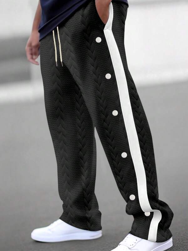 سراويل رجالية ذات ملمس مخملي للخريف الجديد، تصميم بقصة أحادية الصدر ، ذات تركيب مختلط ، فضفاضة ، كاجوال ، وشاملة