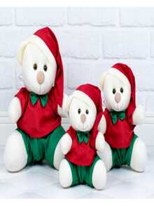 Trio Of Plush Santa Bears Shorts And Shirt Christmas Decorations - 15/18/22 - 稻草毛絨 - 查看 1