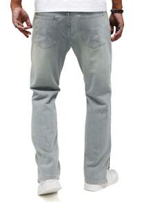 Men's Y2K Retro Casual Slit Light Blue Loose Straight Leg Jeans