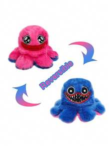 1pc Oversize Big Mouth Flip Octopus Plush Doll - Multicolor - View 2