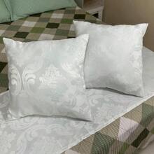 QUEEN BED FOOTBOARD KIT + 2 Pillowcases Without Refill | Jacquard Fabric - Luxury And Elegance - trắng - Xem 1