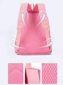 Customized Embroidery Exclusive To Your Name Backpack Spine Protection Rabbit Super Cute Backpack Student Commuting Bag Cute Cartoon Bag Multifunctional Storage Bag