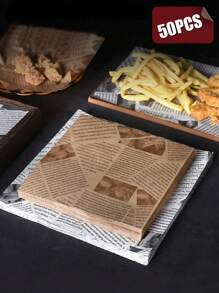 50pcs Baking Paper, Parchment Paper, Sandwich Wrapping Paper, Baking Supplies(The Position Of The Pattern Is Asymmetrical And Random) - Multicolor - View 1