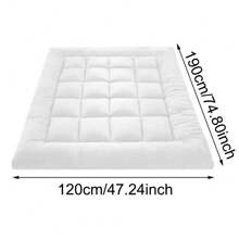 Microfibre Hotel Quality Mattress Topper 4 Inch/10cm Deep Supersoft Heavy Fill Single Double King Super All Sizes Elasticated Corner Straps - White - View 4