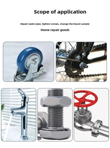 Simple Universal Adjustable Wrench Tool, Multifunctional Double Headed Pipe Pliers, Indoor And Outdoor Maintenance Tool - Multicolor - View 4