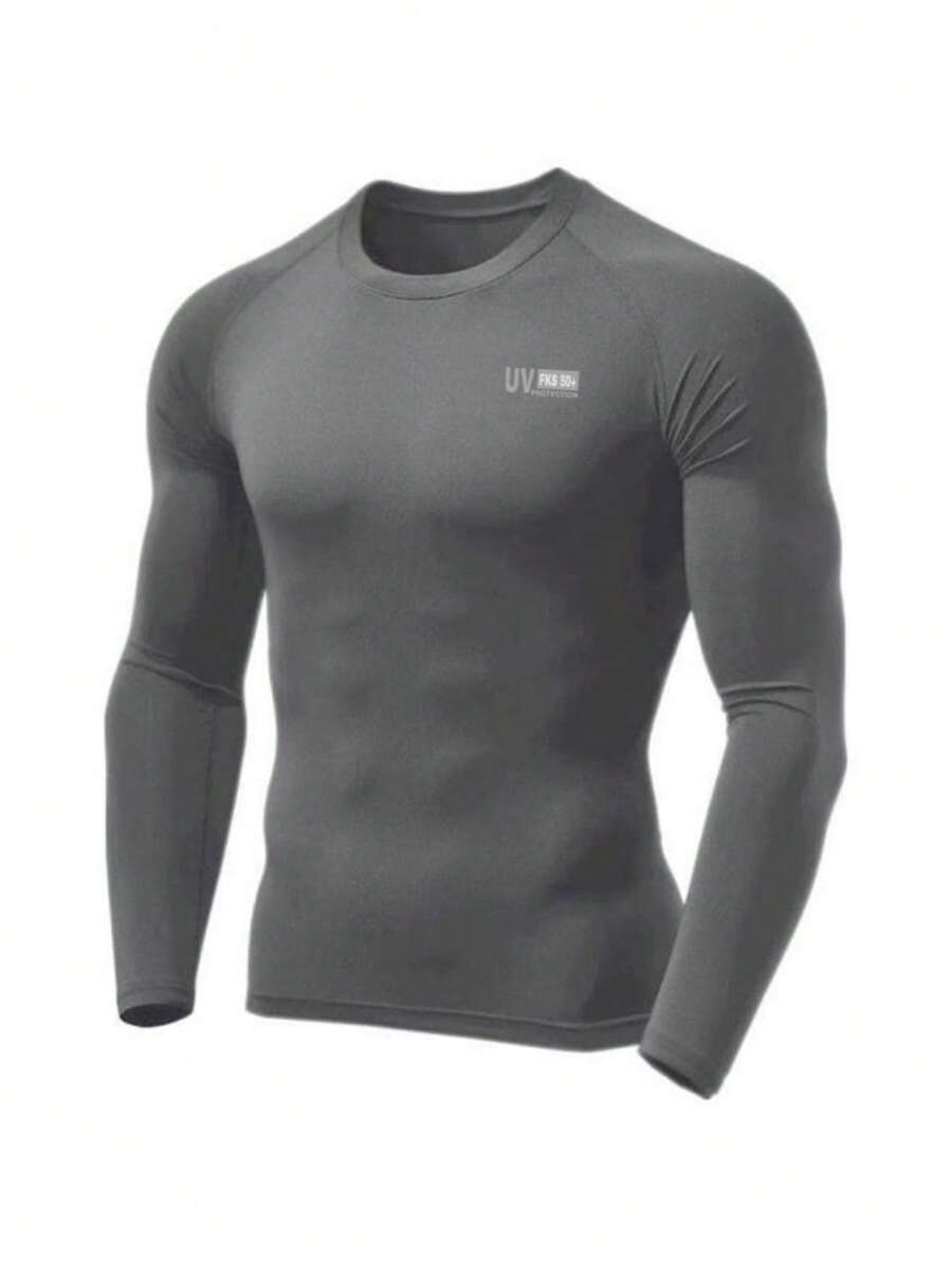 Thermal Shirt UV Sun Protection Sports T-Shirt Second By Beach Fashion - 灰色 - 查看 1