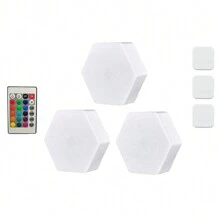 Hexagon LED Lights Wall Panels Battery Powered, 16 Colors And 4 Lighting Modes Hexagonal Wall Light RGB Lights Modular Touch Sensitive Lights With Remote Control For Home Decor, Living Room, Bedroom, Gaming Room, Party, Wall Lights Gift For Kids, Adults