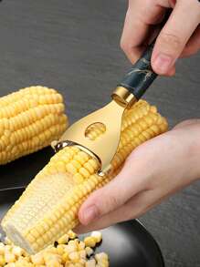 1pc 7in Steel Corn Peeler, Stainless Steel Corn Separator, Corn Peeler, Efficient Corn Peeler, Durable Thresher With Comfortable Ergonomic Handle, Reusable Thresher, Multifunctional Vegetable Peeler, Kitchen Must-Have For Fresh Corn Lovers, Kitchen Gadgets That Can Easily Remove Corn, Household Must-Haves, Creative Kitchen Tools, Space-Saving Design, Corn Peeler, Suitable For Hotels, Restaurants, Bulk Kitchenware And Tableware,