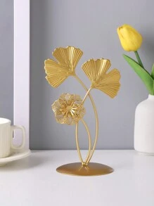 1 件铁艺奢华银杏叶装饰品，适合客厅或入口处的最佳礼物 - 金色 - 查看 8