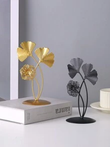 1 件铁艺奢华银杏叶装饰品，适合客厅或入口处的最佳礼物 - 金色 - 查看 10