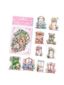 20 件寵物透明貼紙包,帶有虹彩冰晶,非常適合 Diy 剪貼簿、相簿裝飾、筆記型電腦和手機裝飾 - 彩色 - 查看 11