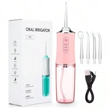 Irrigador Oral Bucal Portátil Limpeza Profunda Eficiente Recarregável USB - Rosa Bebê - Visão 4