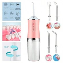Irrigador Oral Bucal Portátil Limpeza Profunda Eficiente Recarregável USB - Rosa Bebê - Visão 9