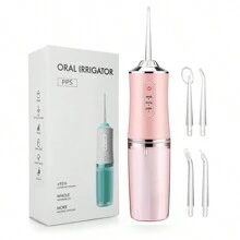 Irrigador Oral Bucal Portátil Limpeza Profunda Eficiente Recarregável USB - Rosa Bebê - Visão 5