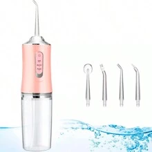 Irrigador Oral Bucal Portátil Limpeza Profunda Eficiente Recarregável USB - Rosa Bebê - Visão 3