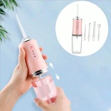 Irrigador Oral Bucal Portátil Limpeza Profunda Eficiente Recarregável USB - Rosa Bebê - Visão 10
