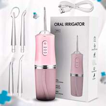 Irrigador Oral Bucal Portátil Limpeza Profunda Eficiente Recarregável USB - Rosa Bebê - Visão 2