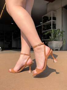 Cup Heel Sandal With Leaf Toe - Marrón - Ver 2