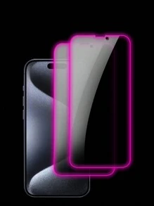 2pcs Purple Air Cushion Tempered Glass Screen Protector, Glow In The Dark, Anti-Peeping, Anti-Sweat, Shatterproof, Anti-Theft, Compatible With IPhone11/12/13/14/15/16/16Plus/16Pro/16Promax/16e/17/17 Air/17 Pro/17 Pro Max - Purple - View 18