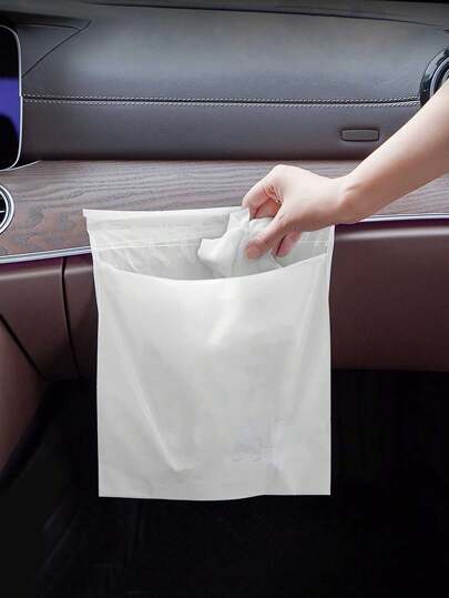 30/50pcs Easy Stick-On Disposable Car Trash Bag, Leakproof Vomit Bag, Beautiful Kitchen Storage Bag, Durable, Suitable For Cars, Kitchens, Bedrooms, Study Rooms, Travel, Camping, Office Spaces