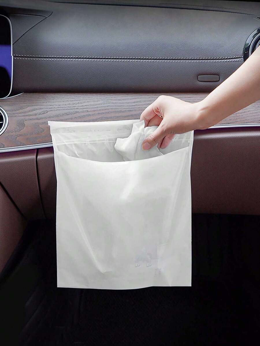 50/30/10pcs Easy-Stick Disposable Car Trash Bags, Leak-Proof Vomit Bags, Stylish Kitchen Storage Bags, Durable, Suitable For Car, Kitchen, Bedroom, Study, Travel, Camping, Office - Multicolor - View 1