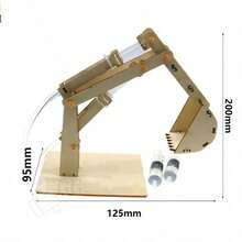 Excavadora Hidráulica Brazo Kit De Ciencia Educativo Diy,Juguete de construcción de brazo robot, kit de modelo mecánico de madera hidráulica, Modelo de Excavadora Hidráulica DIY-juguetes educativos de ciencia para Niños-Juego de Juguetes para Experimentos Científicos únicos, Juego de Juguetes para Vehículos Excavadoras de Construcción de Madera 3D, Kit de Experimentos Científicos de Juguetes Divertidos - Amarillo - Ver 10