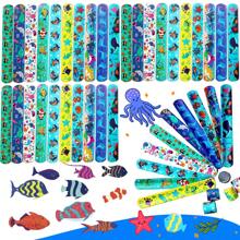 30 Peças Decorações de Festa com Tema de Oceano de Verão, Pulseiras de Bater 10 Padrões de Design, Pulseira de Amizade Snap, Brindes de Festa, Brinquedos para Praia, Piscina, Padrão Náutico de Tubarão, Pulseiras de Bater para Festa Submarina, Brindes de Festa, Brinquedos de Natação, Mar, Pulseira de Bater Animal, Brinde de Festa