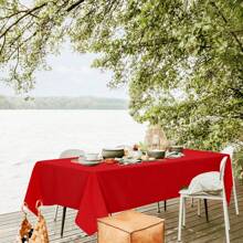 REWOMC 6 Pack Polyester Tablecloth 60 X 102 Inch Polyester Table Cloth For 6 Foot Rectangle Tables, Stain And Wrinkle Resistant Washable Table Cover For Kitchen Wedding Banquet Restaurant Party Multiple Colors,Weddings Graduation Season Outdoor Events Entertain Guests - 紅色 - 查看 5