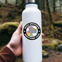 1PC Daily Shitstorm Survivor Sticker | Funny Vinyl Sticker For Water Bottles And Laptops | Sarcastic Office Decor And Tumbler Sticker | Perfect For Those Who Embrace The Chaos | Unique Gift For Coworkers And Friends - Multicolor - View 3