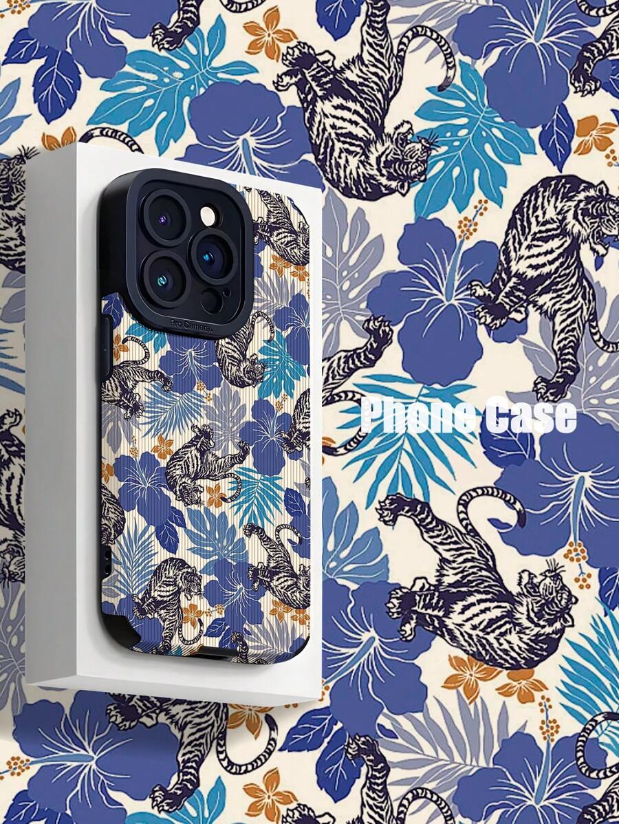 1 件经典蓝虎纹柔软 TPU 防震手机壳,适用于 iPhone 和三星 - 彩色 - 查看 1