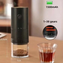 1pc Upgraded External Adjustment Gear Electric Coffee Grinder, Automatic Coffee Bean Machine, 1500mAh Rechargeable Coffee Machine, Professional Ceramic Grinding Core Grinder With 38 Levels External Coarse And Fine Grinding Adjustment - Multicolor - View 10