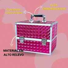 Astra Professional Empty Makeup Case Giant XL With Sliding Trays For Jewelry Makeup Sewing Manicure With Padlock Premium Case - Rosa Rosa - Ver 3