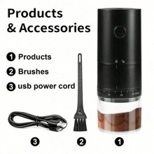 1pc Upgraded External Adjustment Gear Electric Coffee Grinder, Automatic Coffee Bean Machine, 1500mAh Rechargeable Coffee Machine, Professional Ceramic Grinding Core Grinder With 38 Levels External Coarse And Fine Grinding Adjustment - Multicolor - View 8