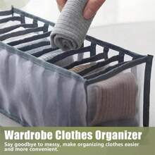 1 szt./2 szt./5 szt. [Biały/Szary/Beżowy/Różowy] Organizer na bieliznę i skarpetki, Organizer z siatki na półkę w szafie, Sortowanie pudełka do przechowywania skarpet i legginsów, Składane pudełko do przechowywania w szufladzie, Akcesoria do sypialni