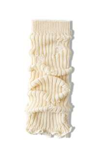 1 Pair Of Autumn And Winter Fashion Cute Japanese Lolita Ripped Wooden Earrings Leg Warmers - Apricot - View 5