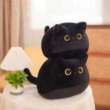 40cm/55cm黑猫毛绒玩具巨型黑猫毛绒动物，黑猫毛绒玩具卡哇伊毛绒玩具猫毛绒枕头，万圣节黑猫装饰毛绒玩具万圣节毛绒玩具 - 黑色 - 查看 8