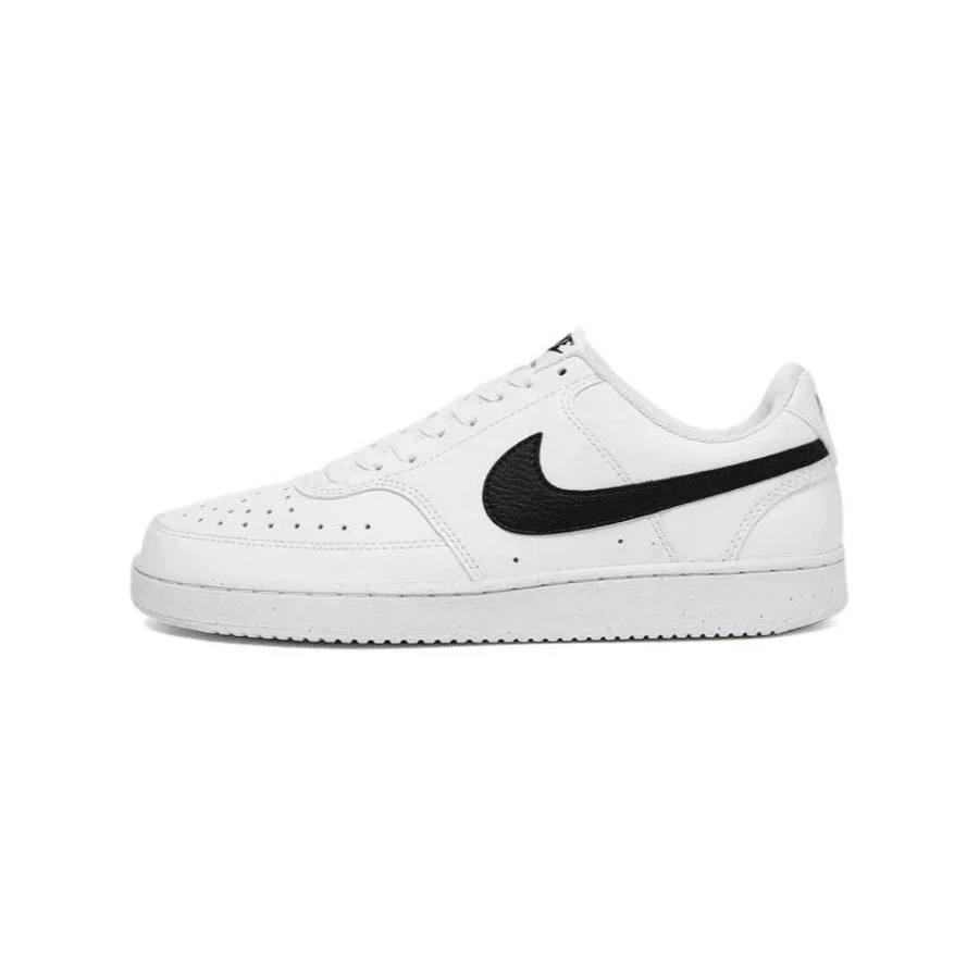 1200~Faux Leather COURT VISION Low Top Sneakers with Contrasting Details