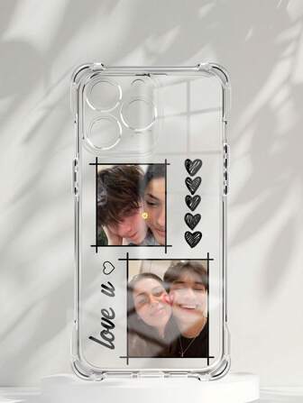 Funda de teléfono personalizada con fotos DIY de Apple, funda de teléfono con forma de corazón personalizable de una sola pieza, funda suave de TPU transparente resistente a caídas, arañazos y huellas dactilares, compatible con iPhone 16/14 Plus/13 Pro/12 Pro Max/11/6P/7P/XS/XR, una opción razonable para una funda de teléfono personalizada como regalo para individuos, parejas, familia, amigos, cumpleaños, aniversario. Elegante, colorida, vintage, linda, sencilla, divertida, Kawaii, personalizada, única, personalizada. Regalos ideales para él, regalos ideales para ella, novio, novia, familia, amigos, abuelos, pareja, amantes de las mascotas, selecciones de temporada, funda de teléfono 2025