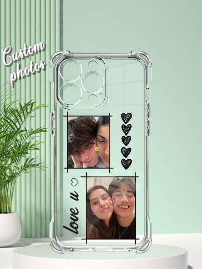Apple Customized DIY Photos Phone Case, One-Piece Customizable Heart Shape Phone Cover, Transparent Anti-Fall Scratch-Resistant Anti-Fingerprint TPU Soft Full-Edge Case, Compatible With Iphone 16/14 Plus/13 Pro/12 Pro Max/11/6P/7P/XS/XR, Reasonable Choice For Personalized Phone Case As Gift For Individual, Partner, Family, Friend, Birthday, Anniversary Clear Stylish,Colorful,Vintage,Cute,Contracted,Funny,Kawaii Custom,Personalized,Unique,Customized Ideal Gifts For Him,Ideal Gifts For Her Boyfriend,Girlfriend,Family,Friends,Grandparents,Couple,Pet Lovers,Season Picks,2025phonecase