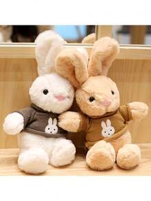 Juguetes de peluche lindos de conejitos, muñecos de peluche de conejitos de Pascua con suéteres, juguetes de peluche de conejitos - Multicolor - Ver 3