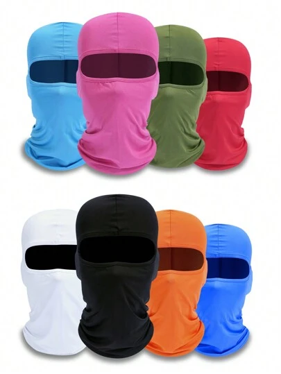 Unisex Solid Color Single Hole Balaclava Hat, Lightweight Quick-Drying, Windproof Dustproof UV Protection, Essential For Outdoor Skiing And Cycling