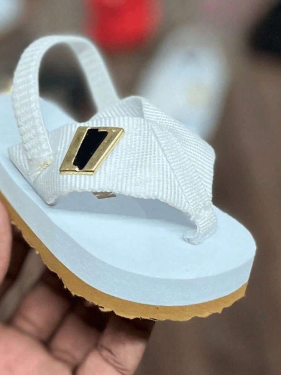 KNR Slide Flip Flops For Boys And Girls With Super Comfortable Elastic - 白色 - 查看 1