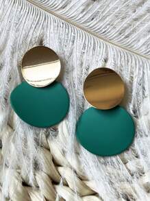 Fashion Geometric Earrings, Lightweight Luxury Style Rubber Painted Ear Studs, Multi-Color Earrings For Women - Wafer - View 18