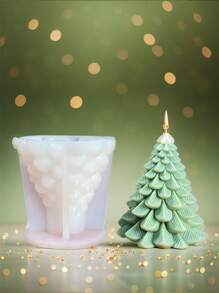 1 件小针叶圣诞树，针叶圣诞树半模具，DIY 圣诞装饰，精油石，石膏，树脂蜡烛模具 - 矽膠模具系列 - 查看 4