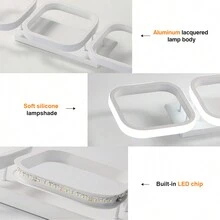 LED Ceiling Light, LED Ceiling Lamp, 32W Square LED Ceiling Modern For Home Living Room Bathroom Kitchen Bedroom 6500K (Cold White Light) - 白色 - 查看 3