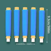 4支蓝色彩色粉笔专用按压式笔筒，老师专用粉笔不脏手 - 彩色 - 查看 3