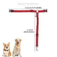 1pc Retractable Dog Car Harness, Adjustable 3-In-1 Pets Car Seat Belt With Elastic Bungee Buffer, Durable Heavy Duty Car Leash Restraint For Dogs - View 10